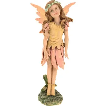 Víla luční - polyresin, růžovo-žluté šaty Barva: Oranžová