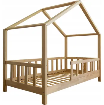 Dětská postel Dětská postel DOMEČEK 120x60 dřevěná s bočnicemi, jednolůžko, borovice TIMMY