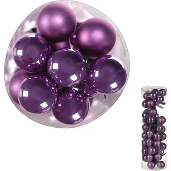 Vánoční dekorace Ozdoby skleněné - pr. 2 cm, barva fialová, cena za balení (48 ks) Barva: Fialová