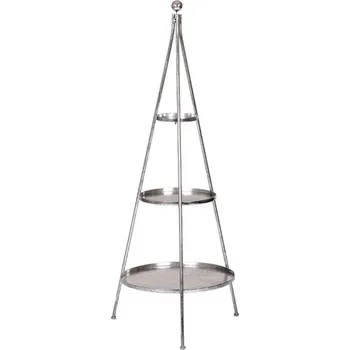 Stojan na květiny Stojan kovový - 3 patrový, stříbrný Barva: Stříbrná