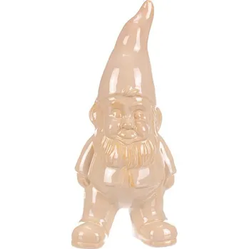 Zahradní dekorace Trpaslík - keramická soška, barva krémová Barva: Krémová