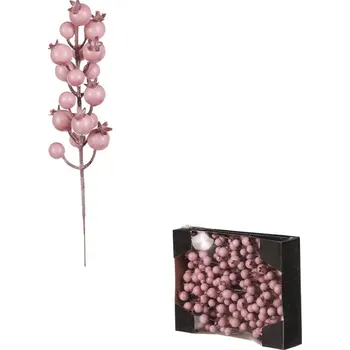 umělá květina Růžové umělé jeřabiny - 12 ks dekorativních větviček na podzimní výzdobu Barva: Růžová