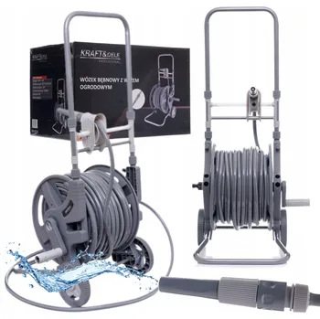 Zahradní hadice VOZÍK DRŽÁK NAVIJÁK NA ZAHRADNÍ HADICI 45m+2m 1/2"