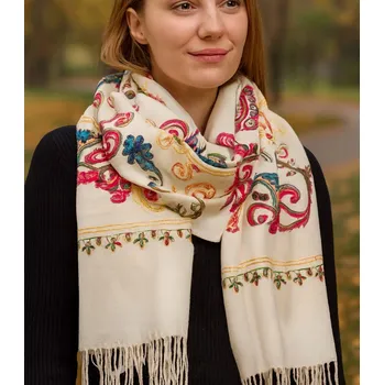 Šála Agrafka šála béžová 180 cm - dámská