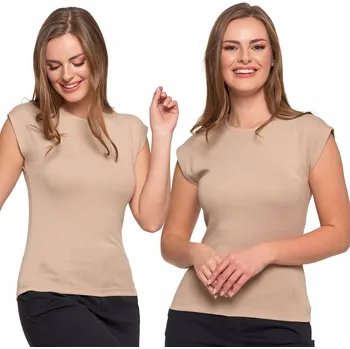 Dámské tričko DÁMSKÉ TRIČKO Krátký Rukáv Moraj Béžové - M