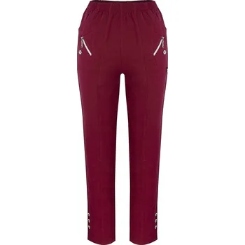 Dámské oblečení Pohodlné elastické kalhoty s gumou rovného střihu velikost 44