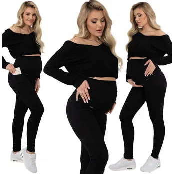 Dámské legíny Formommy těhotenské legíny dlouhé bavlna černé velikost 6XL