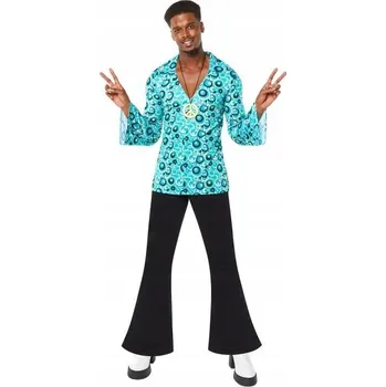 Karnevalový kostým Košile s dlouhým rukávem Hippie HIPPIS Peace Retro Karneval Kostým Ples, L