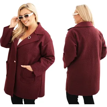Kesi dámský bezbarvý oversize kabát bez kapuce velikost 3XL/4XL