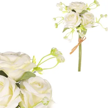 umělá květina Umělá kytice růžiček meruňková, svazek, věčná dekorace do interiéru Barva: bílá