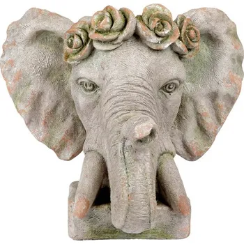 Obal na květináč Hlava slona - dekorace z magnesia, obal na květiny Barva: šedá