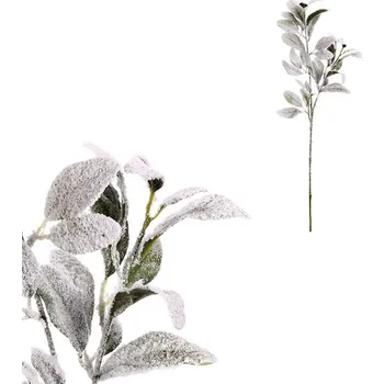 umělá květina Větev umělá - jemně zasněžené listí, bílá Barva: bílá