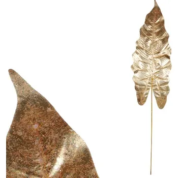 umělá květina Alokázie - umělý list, barva zlatá Barva: Zlatá