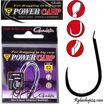 Rybářský háček Háčky s otřepem Gamakatsu Power Carp Flatted Eye BL 15 ks