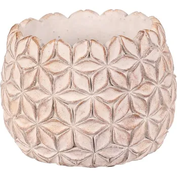 Obal na květináč Obal betonový - květinová mozaika, vel. M, světle šedý Barva: šedá