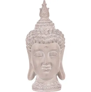Buddha - hlava z polyresinu, barva šedá Barva: šedá