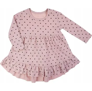 Dívčí šaty Šaty s dlouhým rukávem pro holčičku srdíčka Nicol, vel. 86