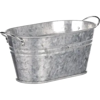 Stojan na květiny Obal kovový - truhlík, zinkový, barva stříbrná Barva: Stříbrná