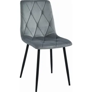 Jídelní židle Set tří jídelních židlí LIBRA sametové šedé (černé nohy)