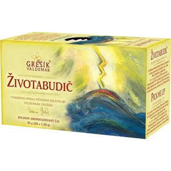 Horký nápoj GREŠÍK Životabudič bylinný porcovaný čaj, 30 g