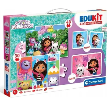 Puzzle EDUKIT PUZZLE 4 V 1 KOČIČÍ DOMEČEK GABBY CLEM 18319