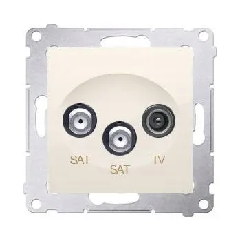 Elektrická zásuvka Anténní zásuvka nástěnná Kontakt-simon béžová