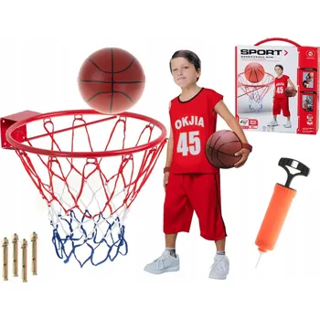 Basketbalový koš Basketbal Basketbalová deska s košem, míčem a kovovou obroučkou
