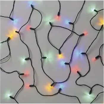 Vánoce Vánoční osvětlení na stromeček LED plamínek 180 LED, 26,85 m, multicolor (vícebarevné), zelený kabel, IP
