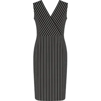 Dámské šaty Šaty dámské černé s proužky Ladies Dress viskóza elastan M