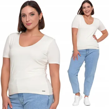 DÁMSKÁ HALENKA VISKÓZOVÁ VÝSTŘIH DO V REGULAR FIT BEZ VZORU KLASICKÁ MORAJ XL