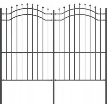 Zahradní Oplocení Šedý 215 cm Ocel Práškově Lakovaná