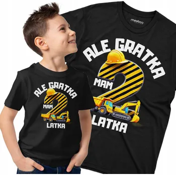 Dívčí tričko Dětské tričko Mám 2 roky narozeniny se stavebními stroji