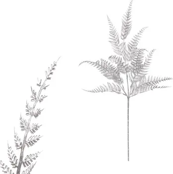 umělá květina Kapradí - umělá větev, stříbrná matná Barva: Stříbrná