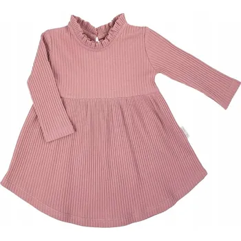 Dívčí šaty Elegantní Dívčí Šaty s dlouhým rukávem Žebrované, Nicol, vel. 92