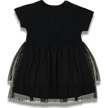 Dívčí šaty Dívčí tylové šaty s krátkým rukávem, černé, Nicol, vel. 80