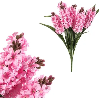 umělá květina Modrá umělá kytice hyacintů, 7 květů - romantická dekorace Barva: Růžová