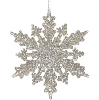 Vánoční dekorace Vločka plastová - závěsná, barva champagne, cena za 1 ks Barva: Zlatá