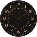 Kovové nástěnné hodiny 60 cm, černé s zlatými čísly - elegantní design Barva: černá