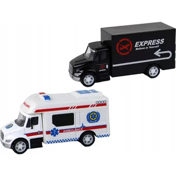 autíčko Karavan, Nákladní Auto, Sanitka, Zmrzlinářský Vůz s Frikčním Pohonem 1:87