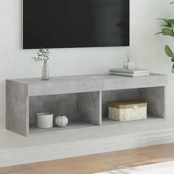 Obývací pokoj vidaXL TV skříňka s LED osvětlením 100 x 30 x 30 cm [837157] Barva: Betonová šedá