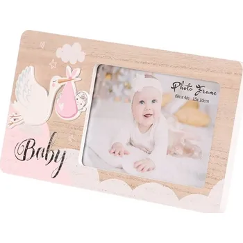 Obraz Fotorámeček 15x10 cm MDF přírodní barva s obrázkem ptáčka "Baby Barva: Přírodní