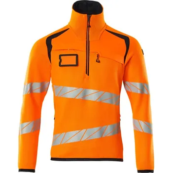 MASCOT® Pletený svetr s krátkým zipem Hi-vis oranžová/černo modrá Velikost: S