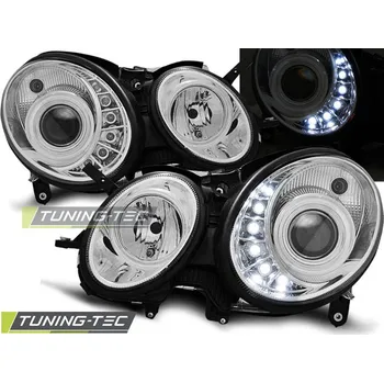 Osvětlení automobilu Tuning-Tec Přední čirá LED světla Mercedes Benz E W211 (2002 - 2006) - chromované