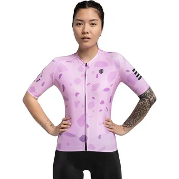 cyklistický dres SIROKO Dámský cyklistický dres s krátkým rukávem M2 Bloomer Levandulová L MODRÁ