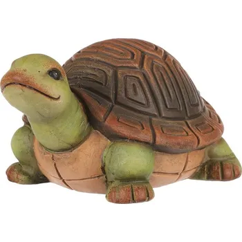 Keramická figurka želvy L, zeleno-hnědá, dekorace do zahrady Barva: Hnědá