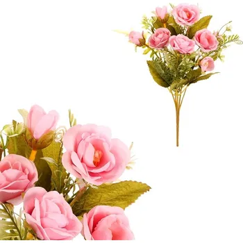 umělá květina Oranžová umělá kytice Růže drobnokvětá - trvalá dekorace bez údržby Barva: Růžová