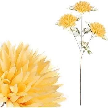 umělá květina Chryzantéma - umělá řezaná, 3 květy, žlutá Barva: Žlutá