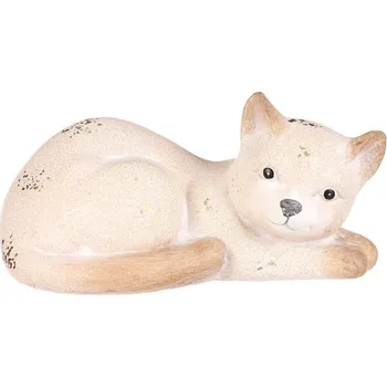 Kočka keramická - velká, barva světle béžová Barva: Béžová
