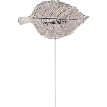 Vánoční dekorace Elegantní šedý zápich z polyresinu s nápisem - pietní dekorace Barva: šedá