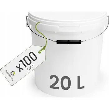 Dóza na potraviny Garronda Kbelík s víkem 20 l na potraviny, bílý - SADA 100 kusů